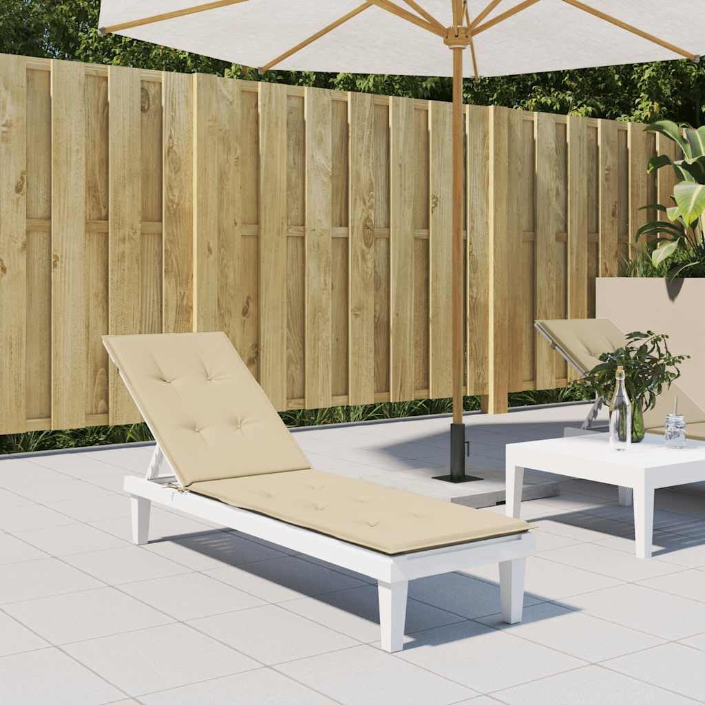 vidaXL Liegestuhl-Auflage Beige (75+105)x50x4 cm Oxford