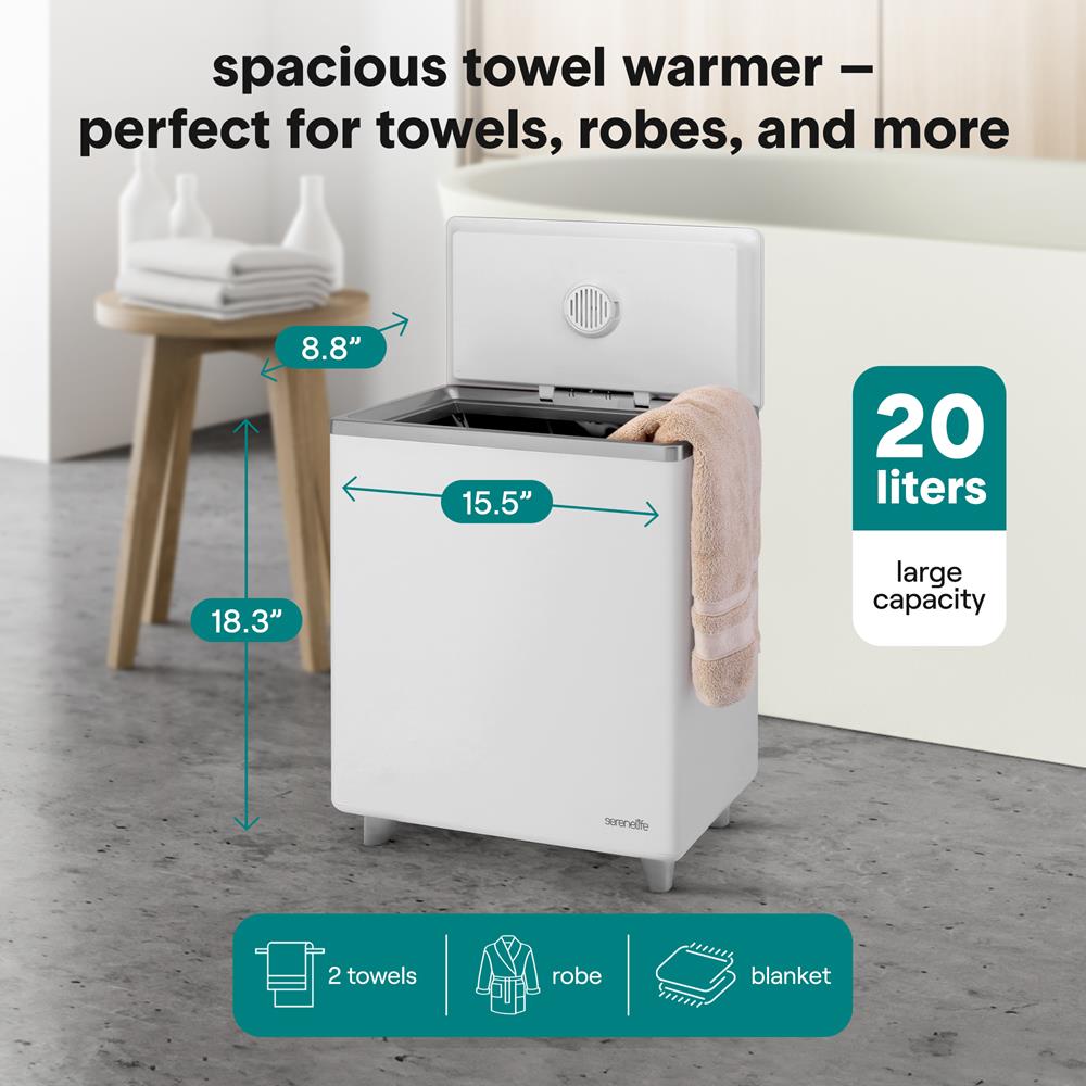 Serenelife Towel Warmers Handtuchwärmer 20L WiFi Silber