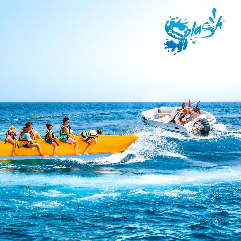 Serenelife Pool Set Bananenboot 5 Personen mit Pumpe