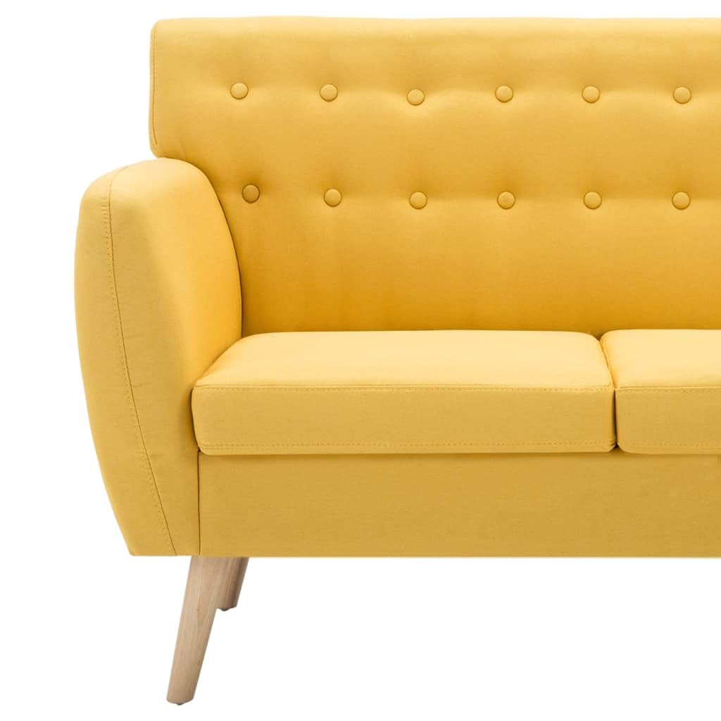 vidaXL Möbel 3-Sitzer-Sofa Stoff Gelb 172 cm