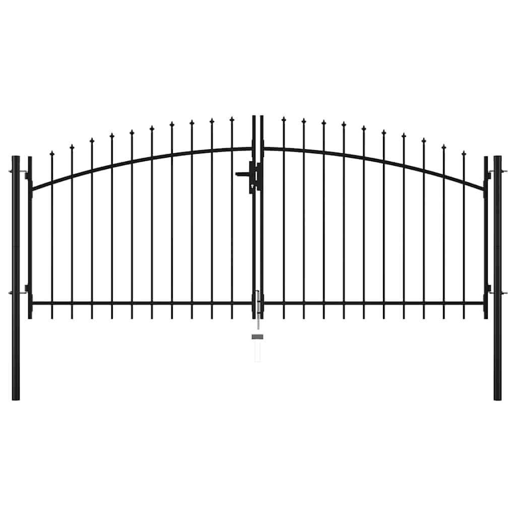 vidaXL Heim & Garten Doppelflügeltor Stahl 300x150 cm Schwarz