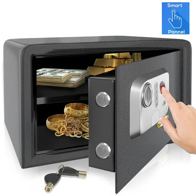 Serenelife Safe Box Tresor Stahl mit Einwurfschlitz Fingerprint