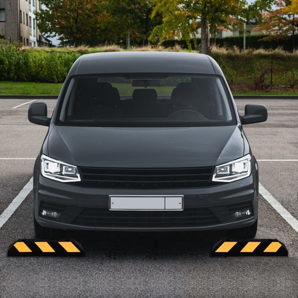 vidaXL Radstopper 2er Parkstopper Gummi reflektierend 56x15x10cm