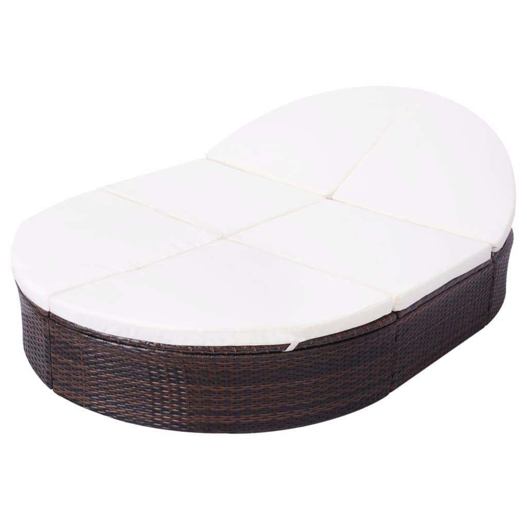 vidaXL Heim&Garten Loungebett Braun 200x140cm PE-Rattan