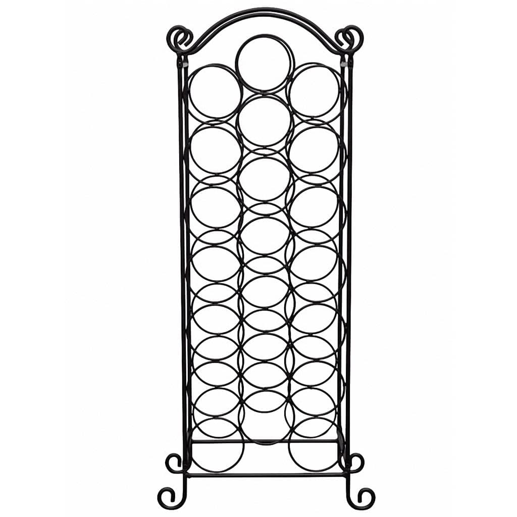vidaXL Weinregal Metall schwarz 21 Flaschen 88x34 cm