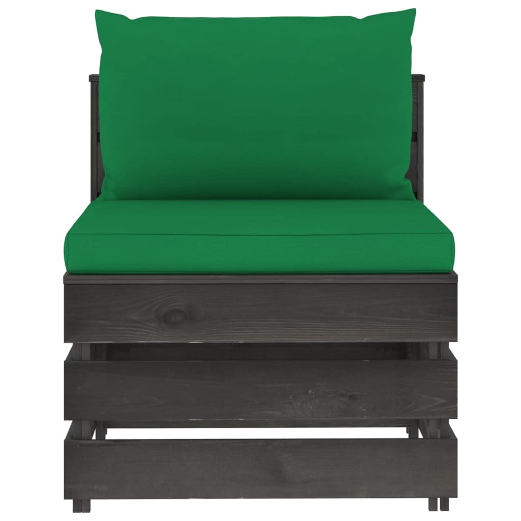 vidaXL Möbel Mittelsofa Palettensofa grün-grau Kiefer imprägniert