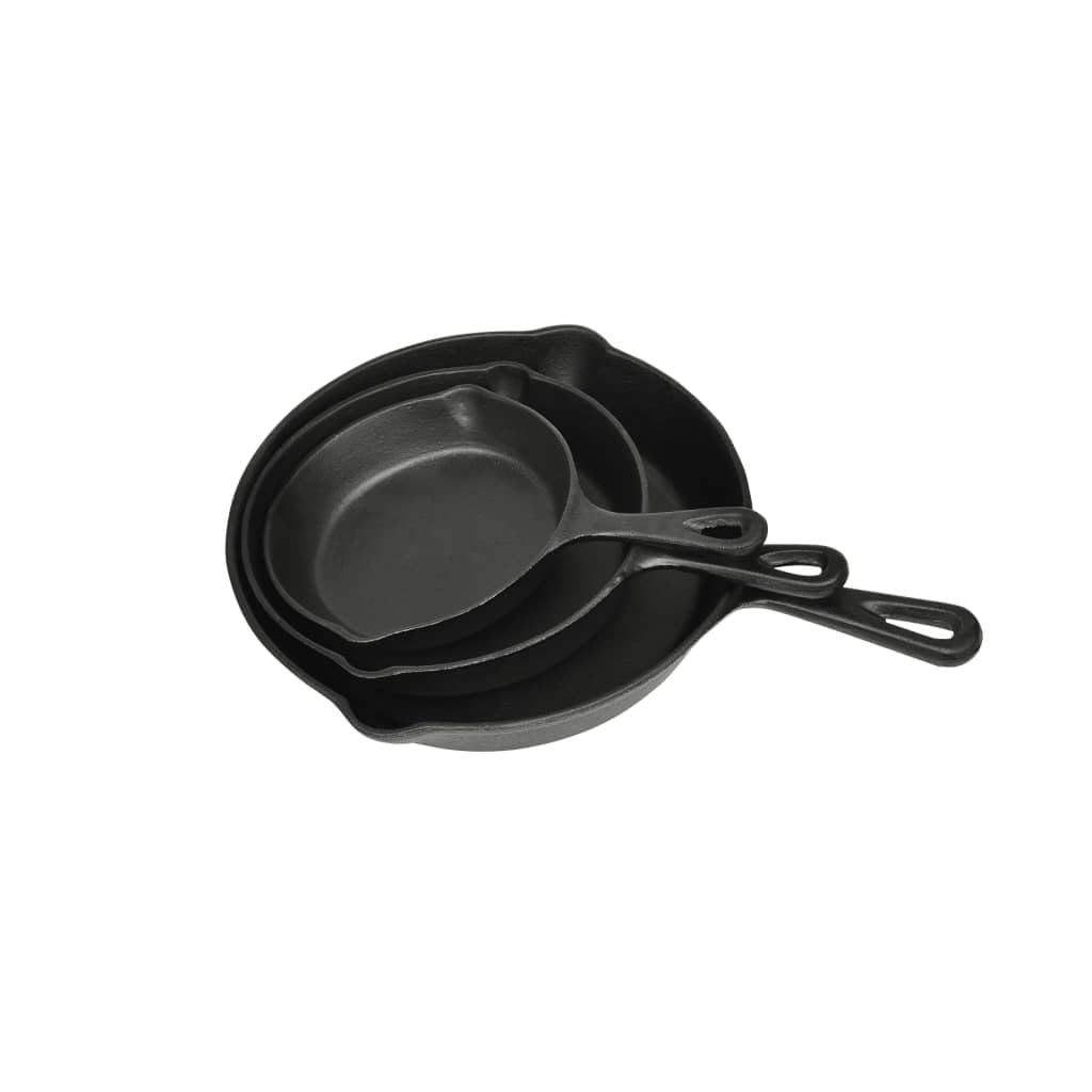 vidaXL Heim & Garten Steakpfannen Set Gusseisen 3-tlg 27 cm Induktion