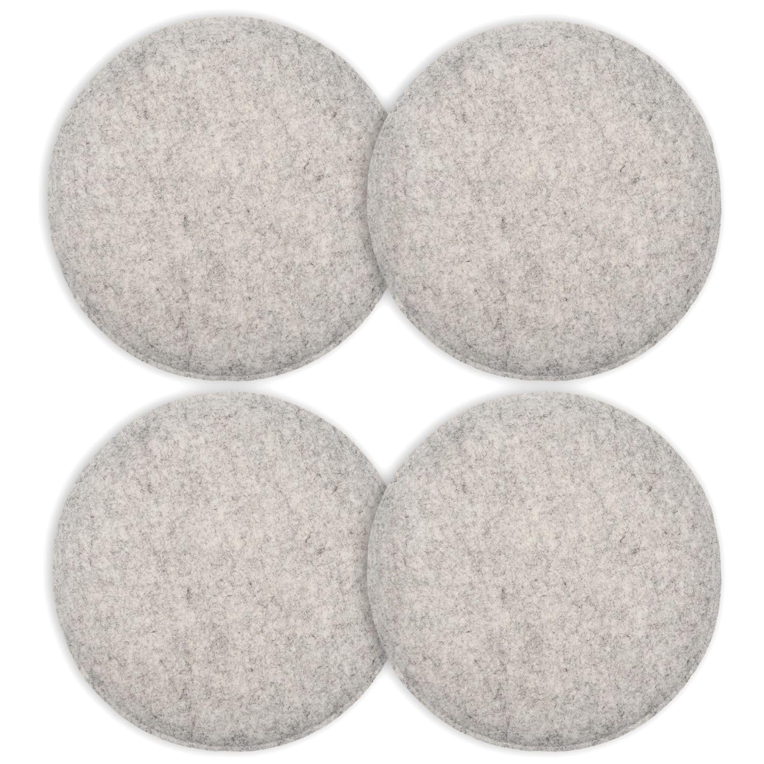Intirilife Sitzkissen Filz Grau rund 31,5 cm 4er Set