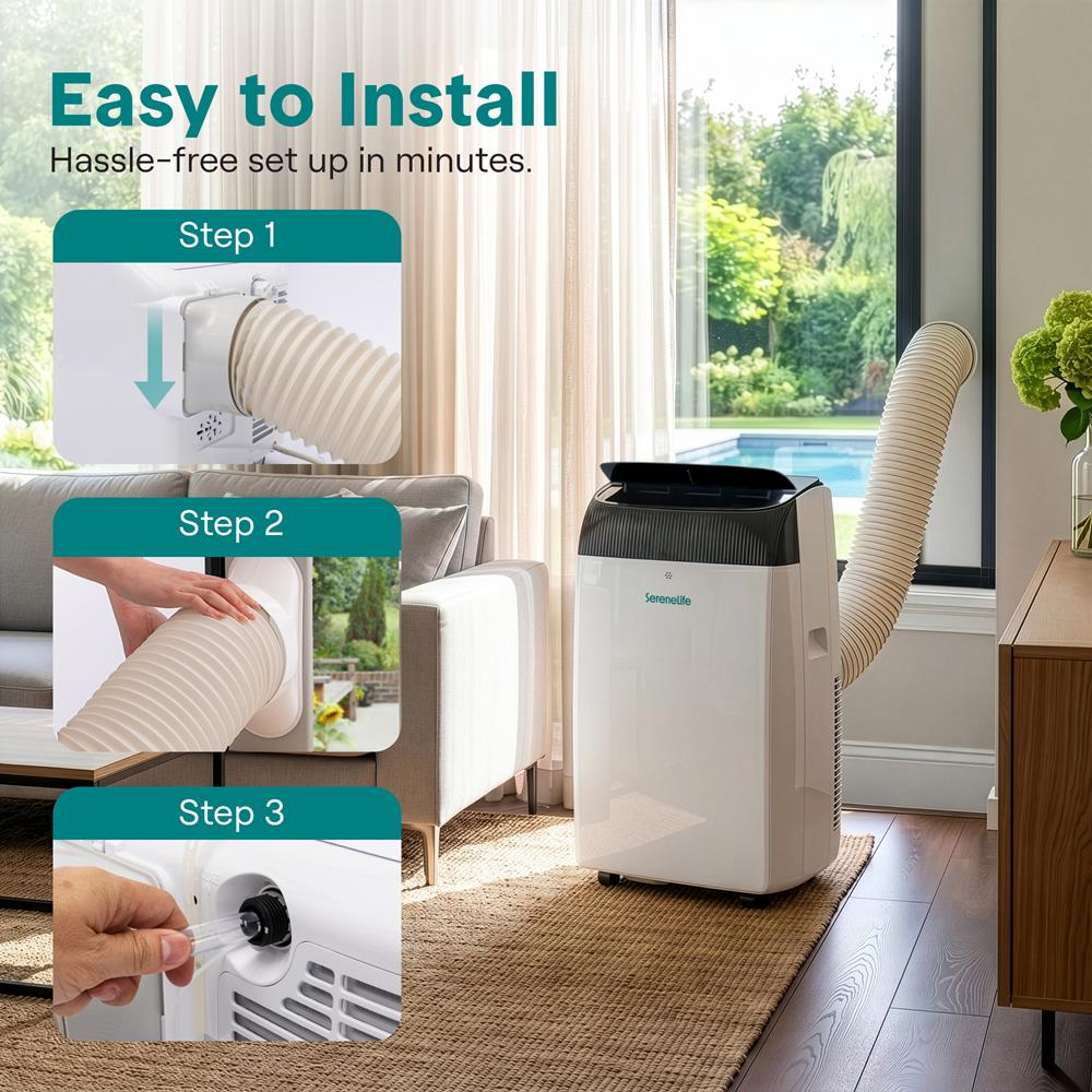 Serenelife Portable AC Klimagerät 14000 BTU Weiß WLAN