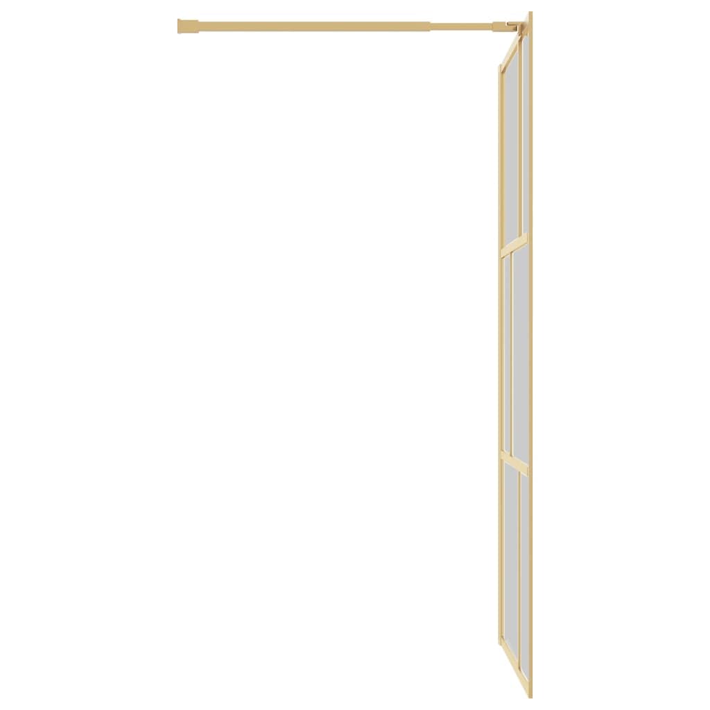 vidaXL Duschwand Gold 115x195cm ESG-Klarglas begehbar