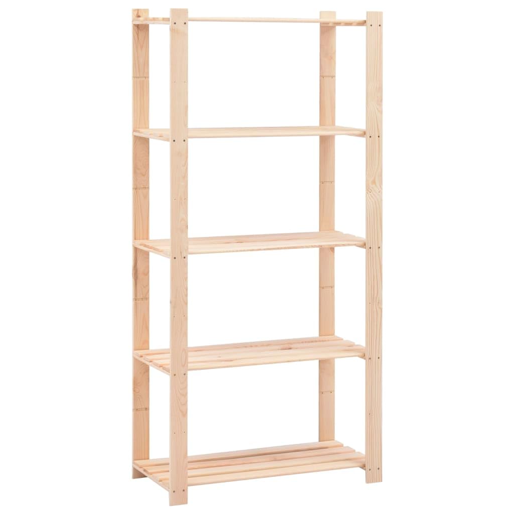 vidaXL Lagerregal Kiefer Massiv 80x38x170 2 Stück 5 Böden