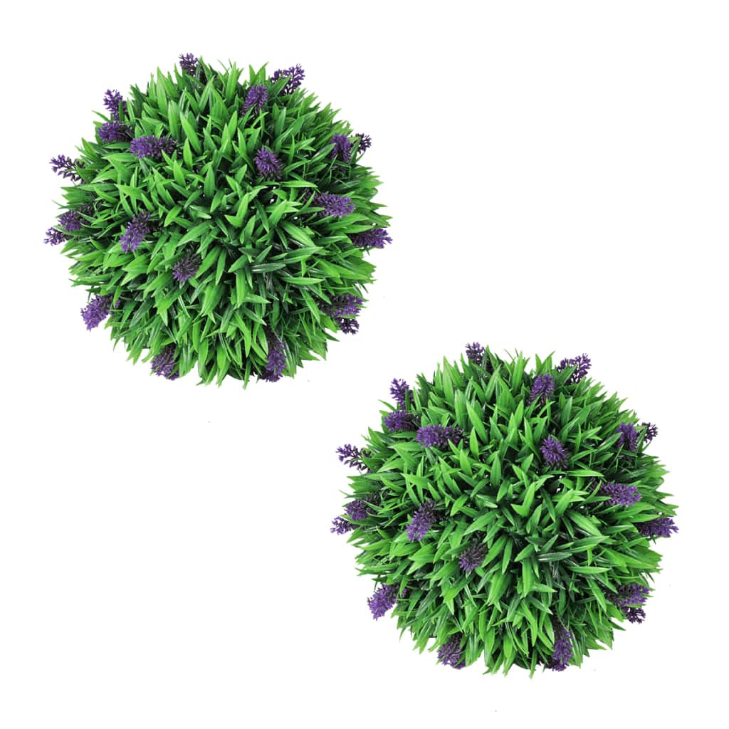 vidaXL Buchsbaumkugel Lavendel 28cm 2 Stk. Kunstpflanze