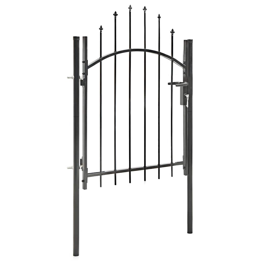 vidaXL Woerden Gartentor Stahl Schwarz 1,75 m