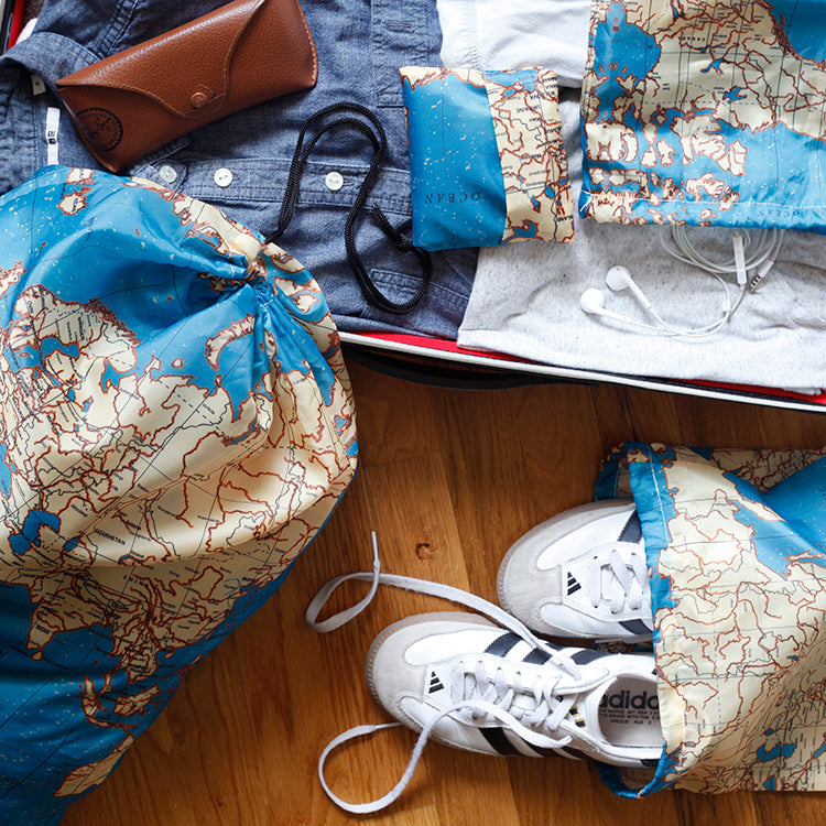 Kikkerland On-The-Go Reisetaschen 4er Set Around the World