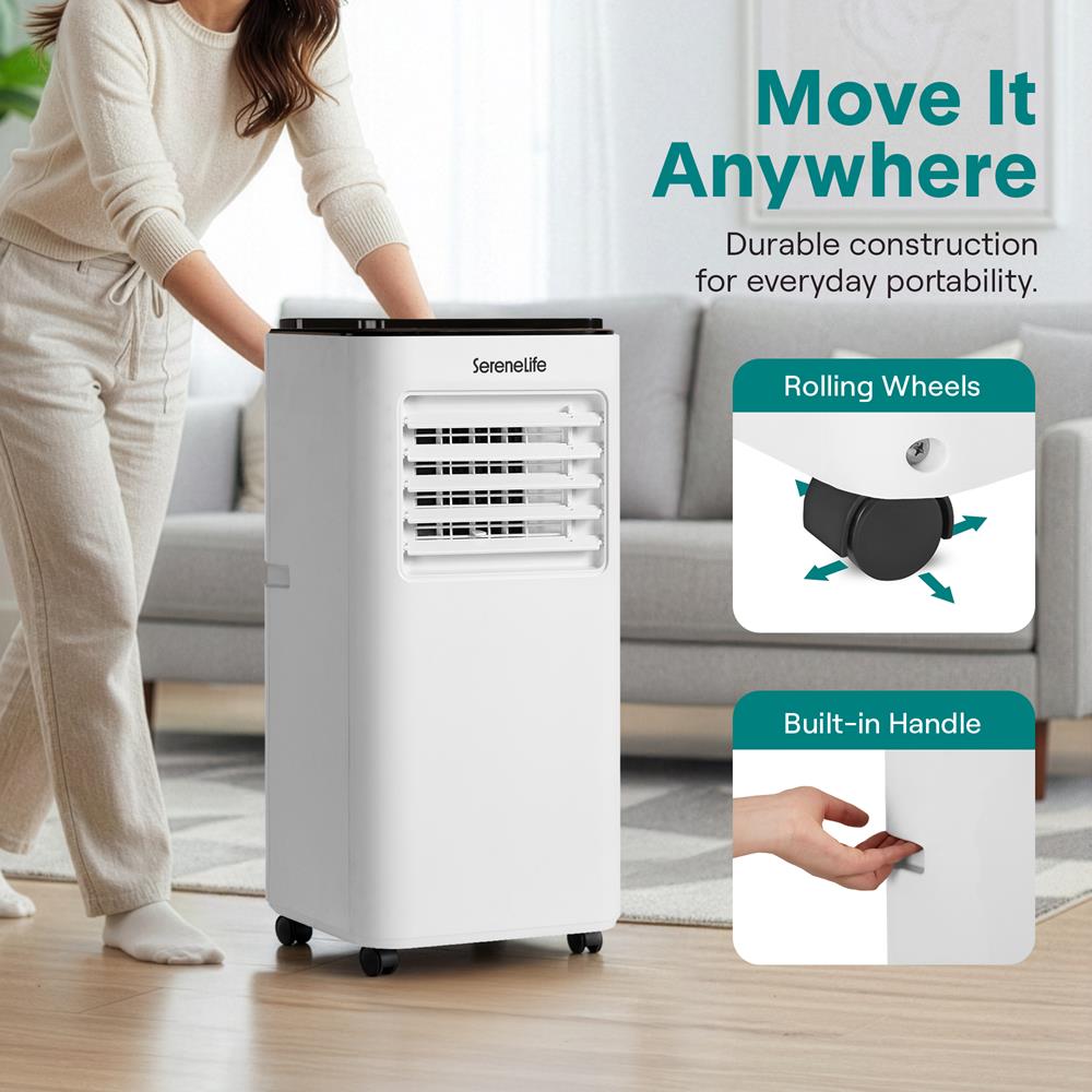 Serenelife Portable AC Klimagerät 8000BTU Weiß-Schwarz