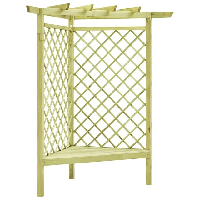 vidaXL Heim & Garten Eckpergola 130x130x197 Kiefer Bank