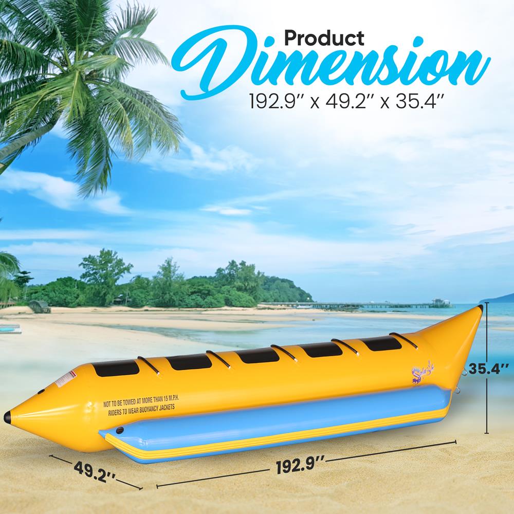 Serenelife Pool Set Bananenboot 5 Personen mit Pumpe