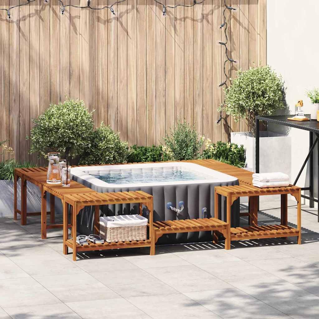 vidaXL Heim & Garten Whirlpool-Umrandung Akazie 230cm Braun