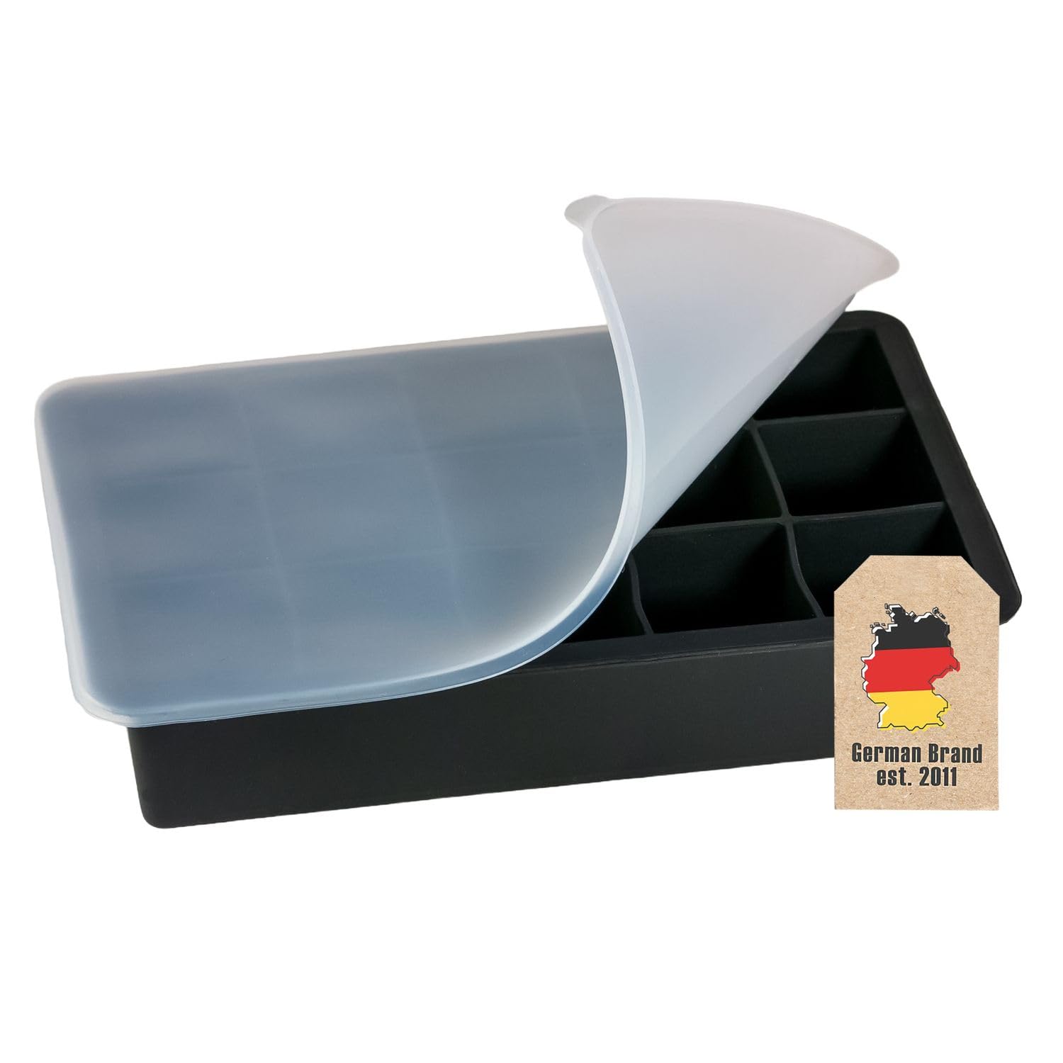 Intirilife Eiswürfelform Silikon Schwarz 15 Fächer 3,5 cm