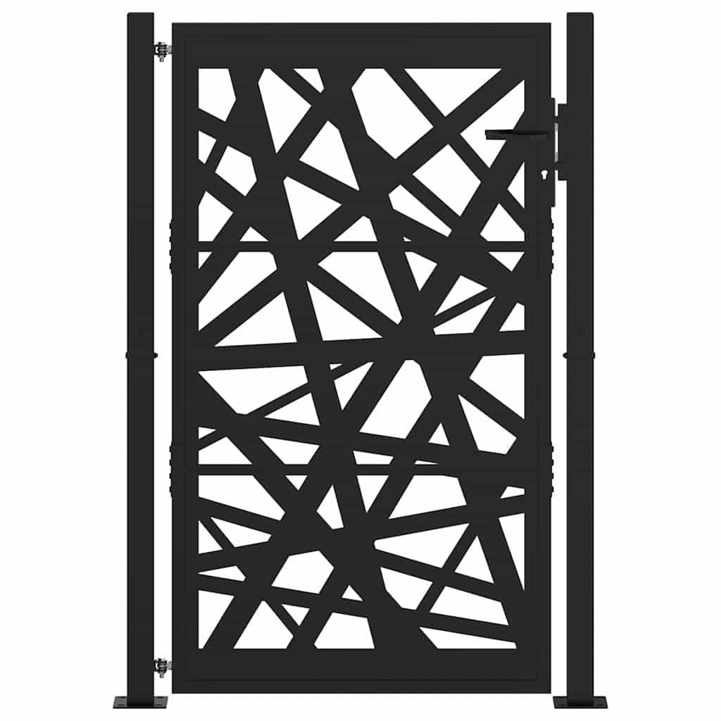 vidaXL Gartentor Schwarz Stahl Abschließbar 100x150 cm