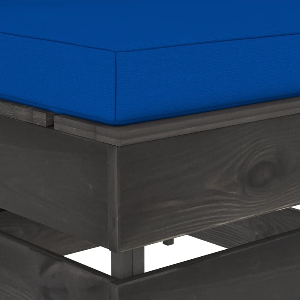 vidaXL Möbel Mittelsofa Palettensofa grau Kiefer imprägniert