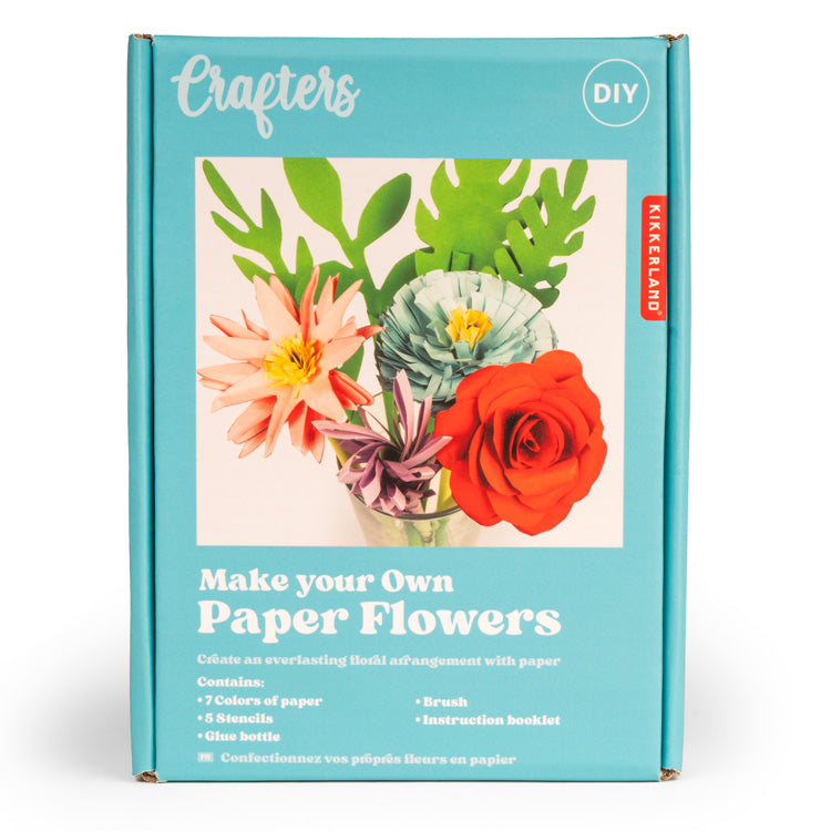 Kikkerland Crafters Paper Flowers Bastelset Papierblumen 4er