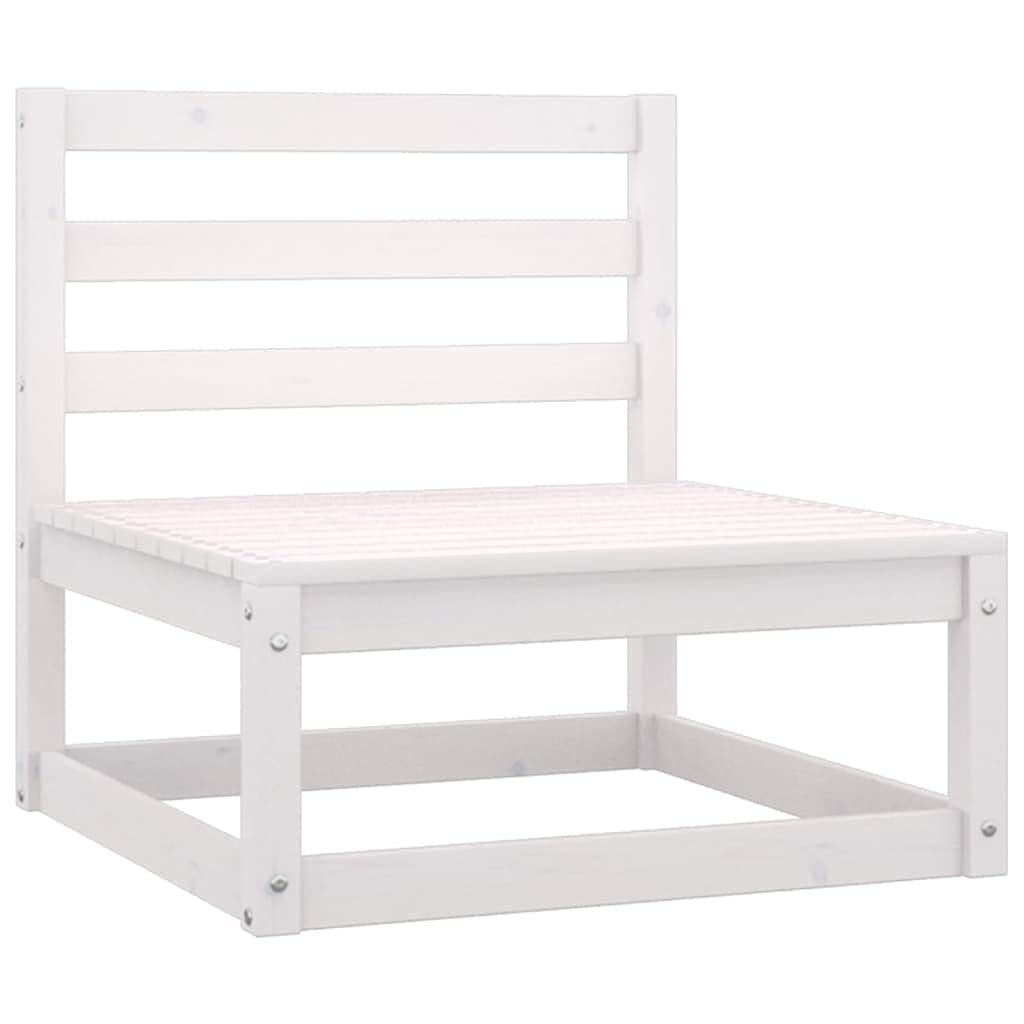 vidaXL Heim & Garten Outdoor-Sofa 3-Sitzer Weiß Kiefer Ohne Kissen