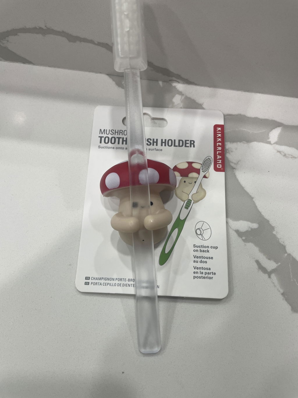 Kikkerland Mushroom Zahnbürstenhalter Pilz mit Saugnapf