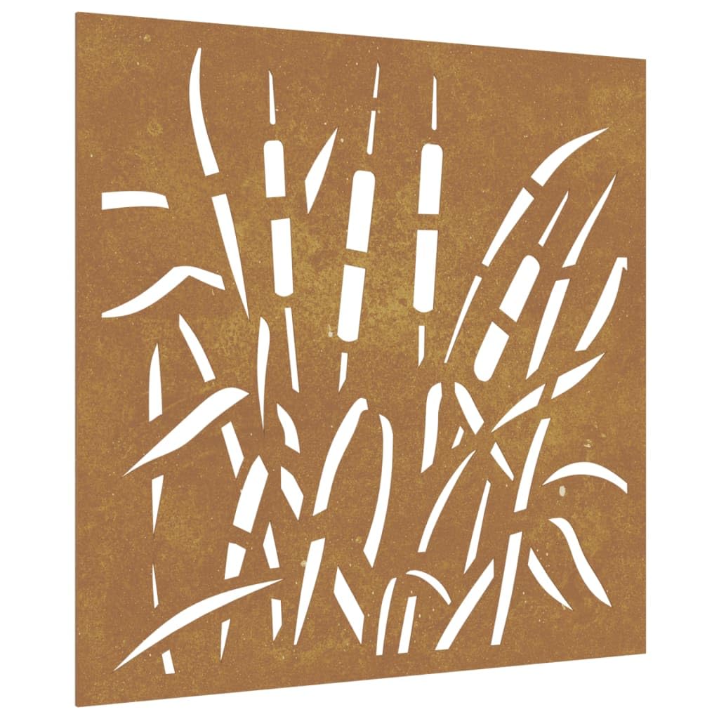 vidaXL Garten Wanddeko 55x55 cm Gras Cortenstahl Rostdeko