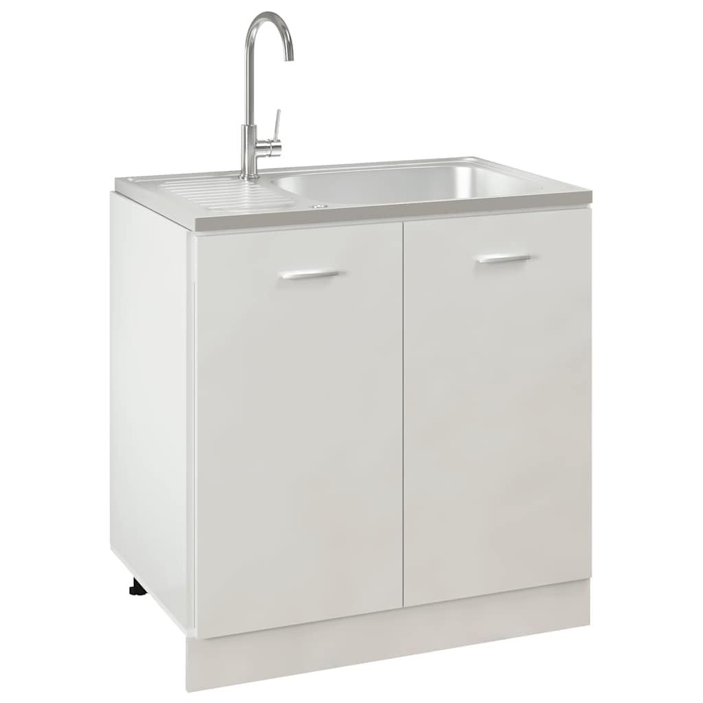 vidaXL Spüle Abtropffläche 800x500x155mm Edelstahl