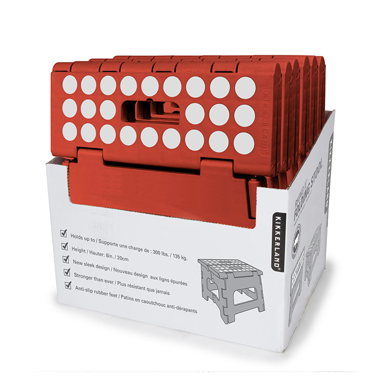 Kikkerland Home Rhino II Tritthocker Rot klappbar
