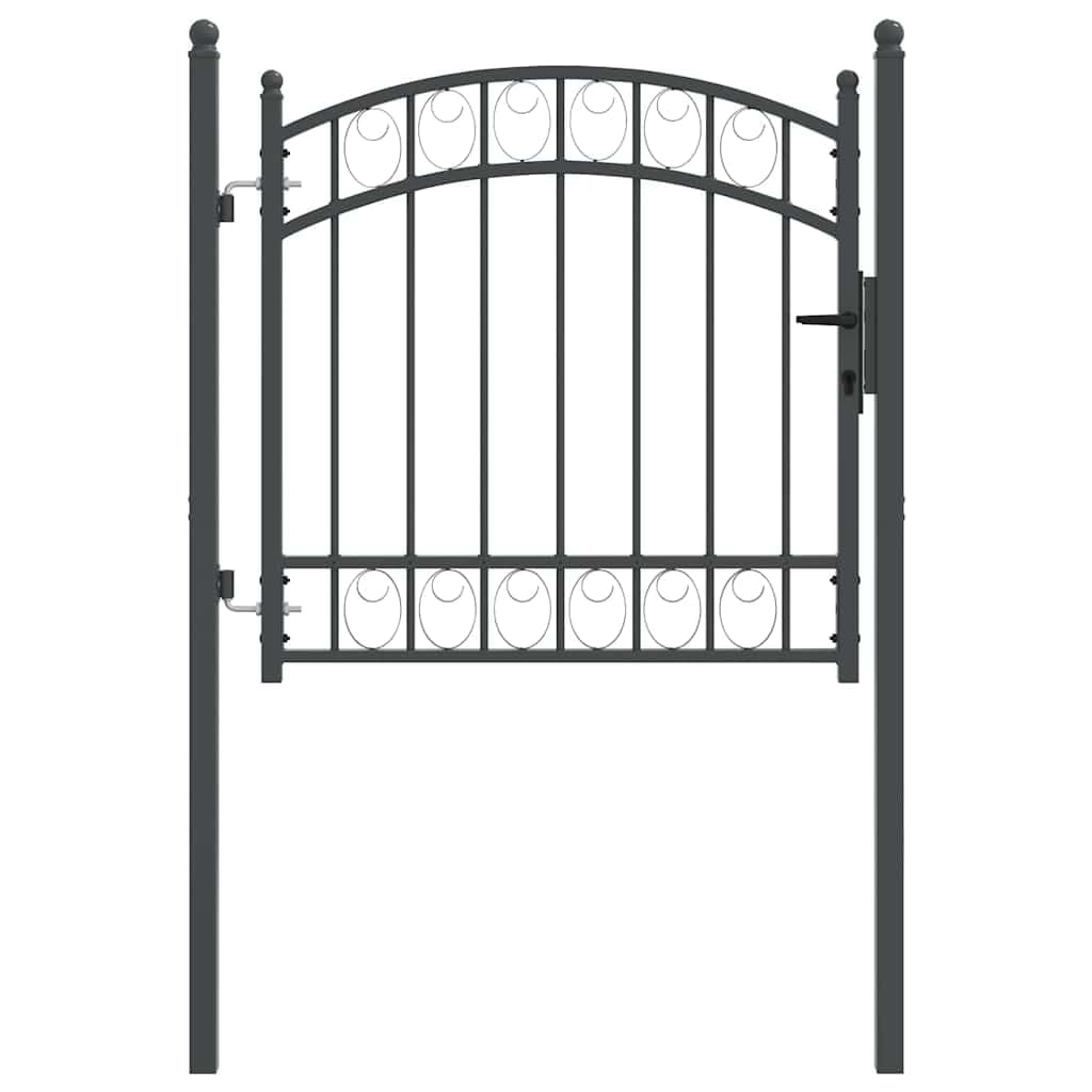 vidaXL EMMEN Zauntor 104x86cm Stahl Schwarz Bogen
