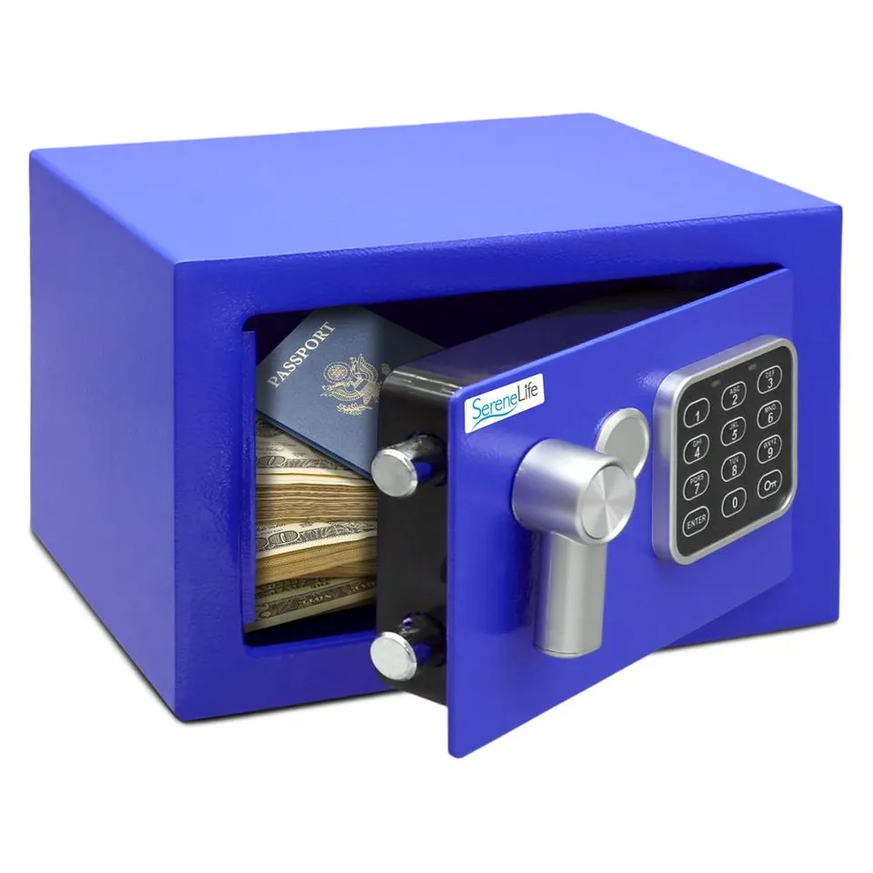 Serenelife Storage Tresor Digital Stahl Blau klein