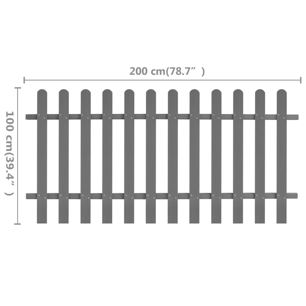 vidaXL Lattenzaun WPC 200 x 100 cm Gartenzaun 12 Latten
