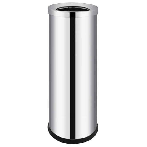 vidaXL Mülleimer Edelstahl 32L Papierkorb silber 25,5x61 cm