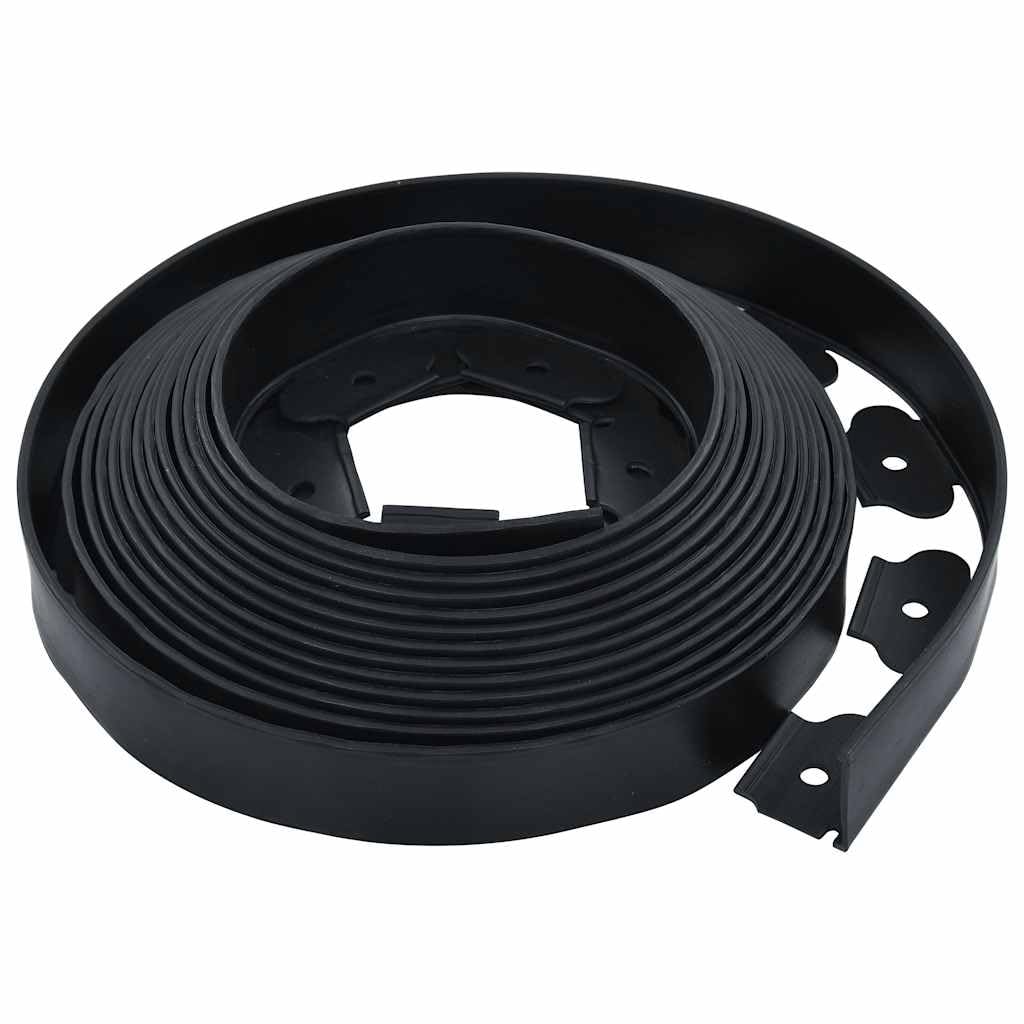 vidaXL Heim & Garten Rasenkante PE Schwarz 10 m 5 cm Nägel