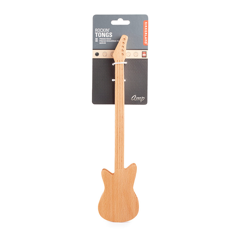 Kikkerland Kitchen Rockin' Tongs Küchenzange Buche Gitarre
