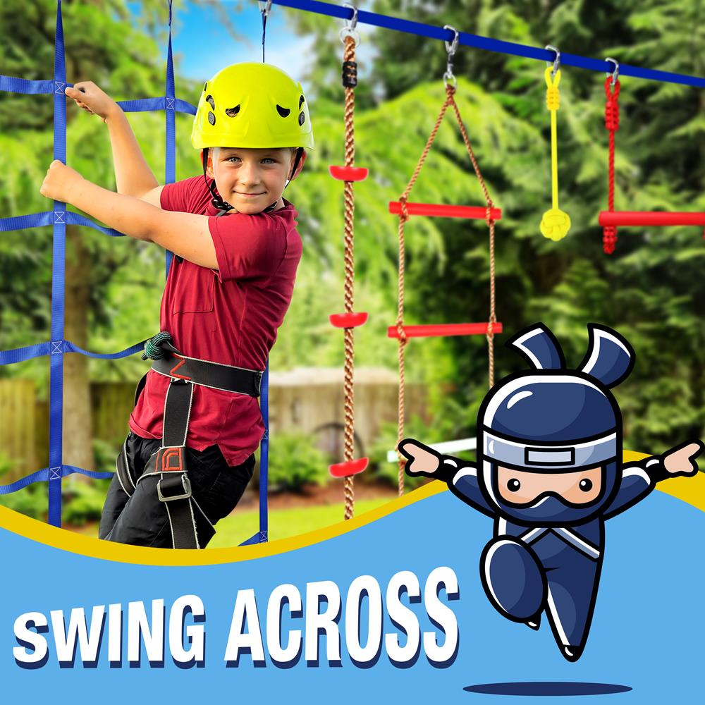 Serenelife Kids Play Ninja Slackline 15m blau 18 Teile
