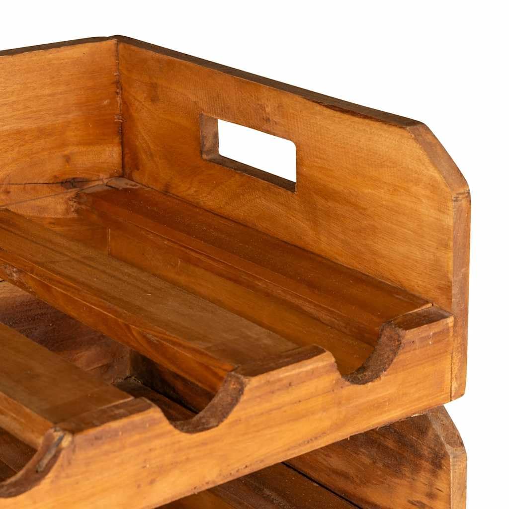 vidaXL Möbel Weinregal Altholz 4er-Set 16 Flaschen Massivholz
