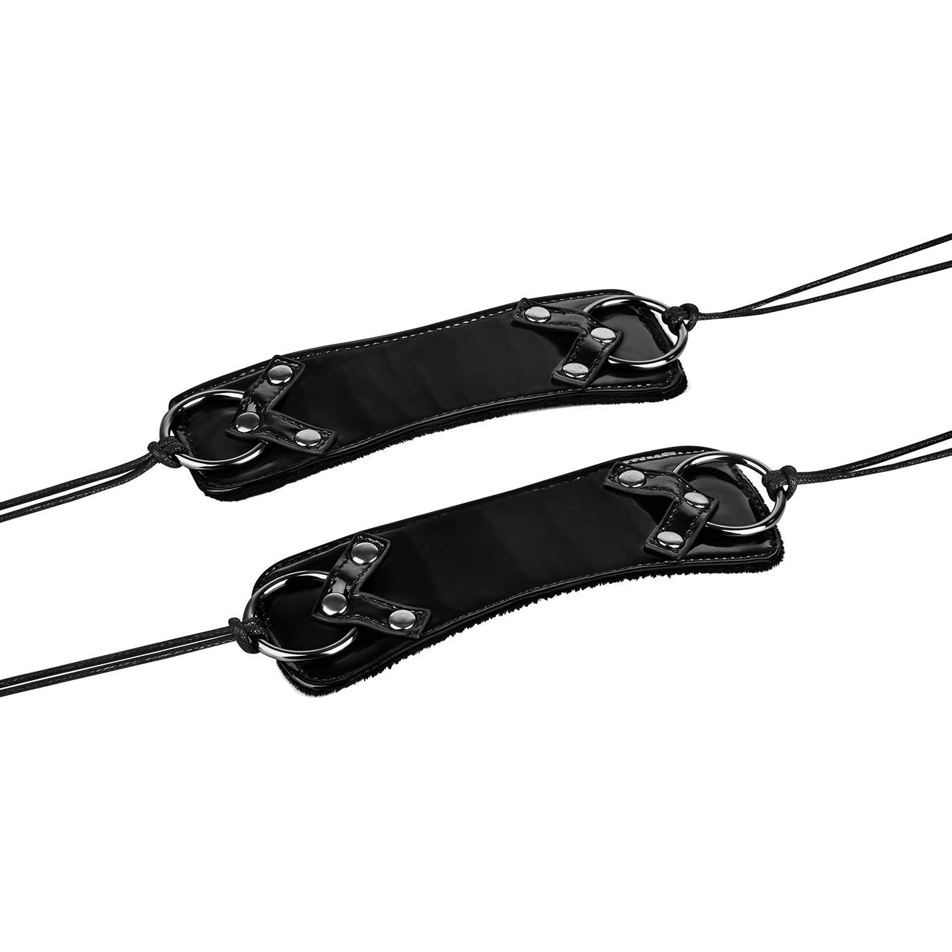 EIS Handfesseln Bondage Lackoptik Gepolstert Schwarz