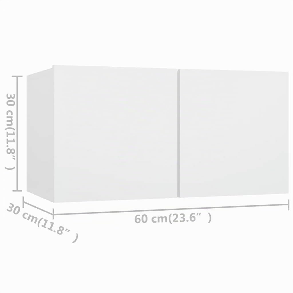 vidaXL Möbel TV-Schrank-Set 4-tlg weiß Holzwerkstoff hängend