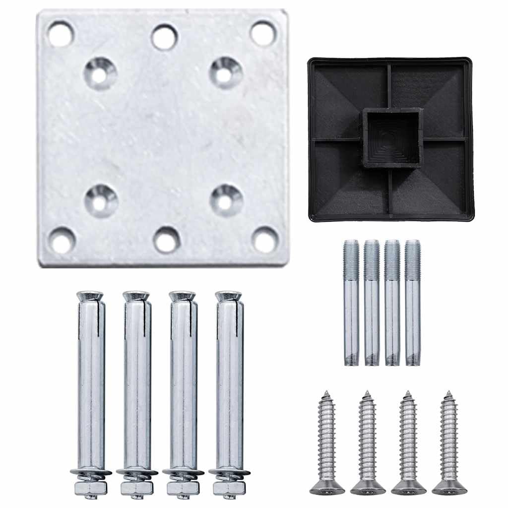 vidaXL Heim & Garten Zaunelement WPC 95x186 cm Grau Steck
