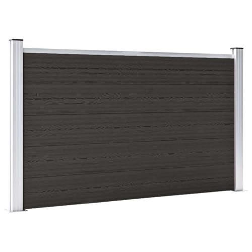 vidaXL Heim & Garten Zaunelement WPC 180x105cm Schwarz Sichtschutz