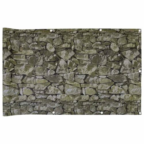 vidaXL Garten-Sichtschutz Steinoptik Grau 600x120 cm PVC
