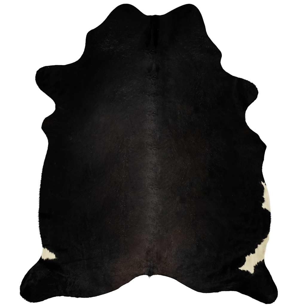 vidaXL Teppich Rindsleder Schwarz 180x220 cm Kuhfell