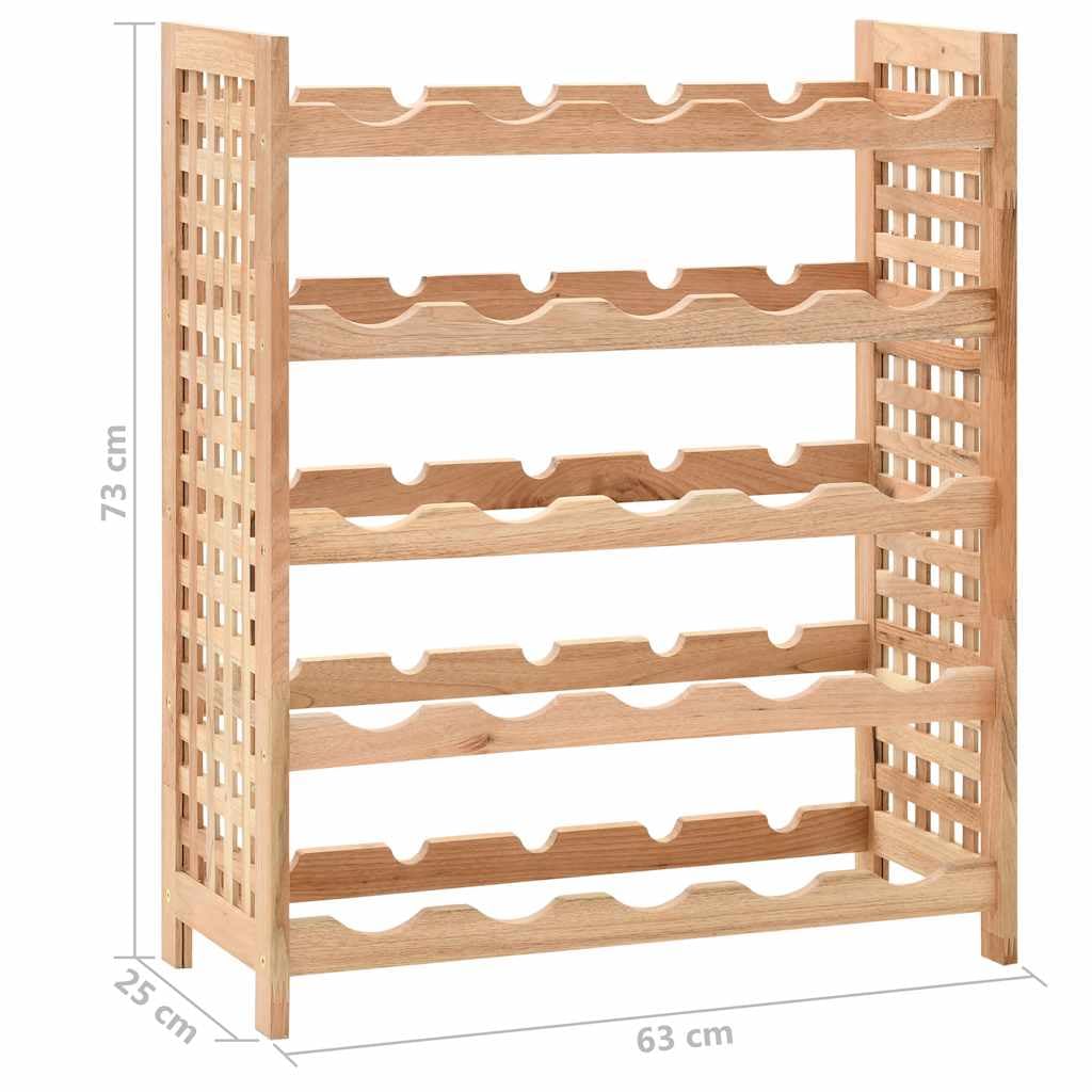 vidaXL Weinregal 25 Flaschen Nussbaumholz 63x25x73 cm
