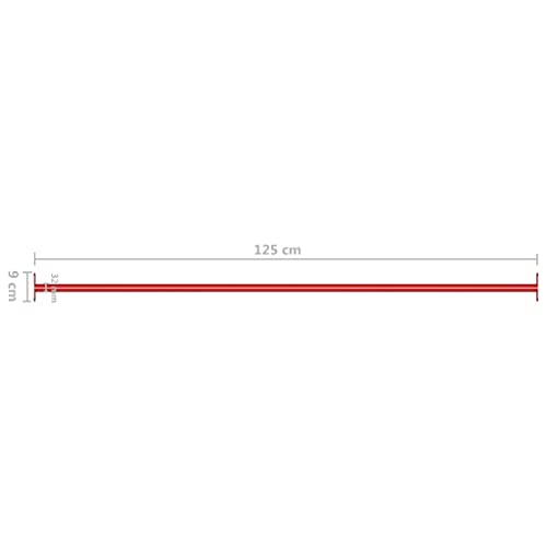 vidaXL Turnstange 125 cm Reckstange Stahl Rot rostgeschützt
