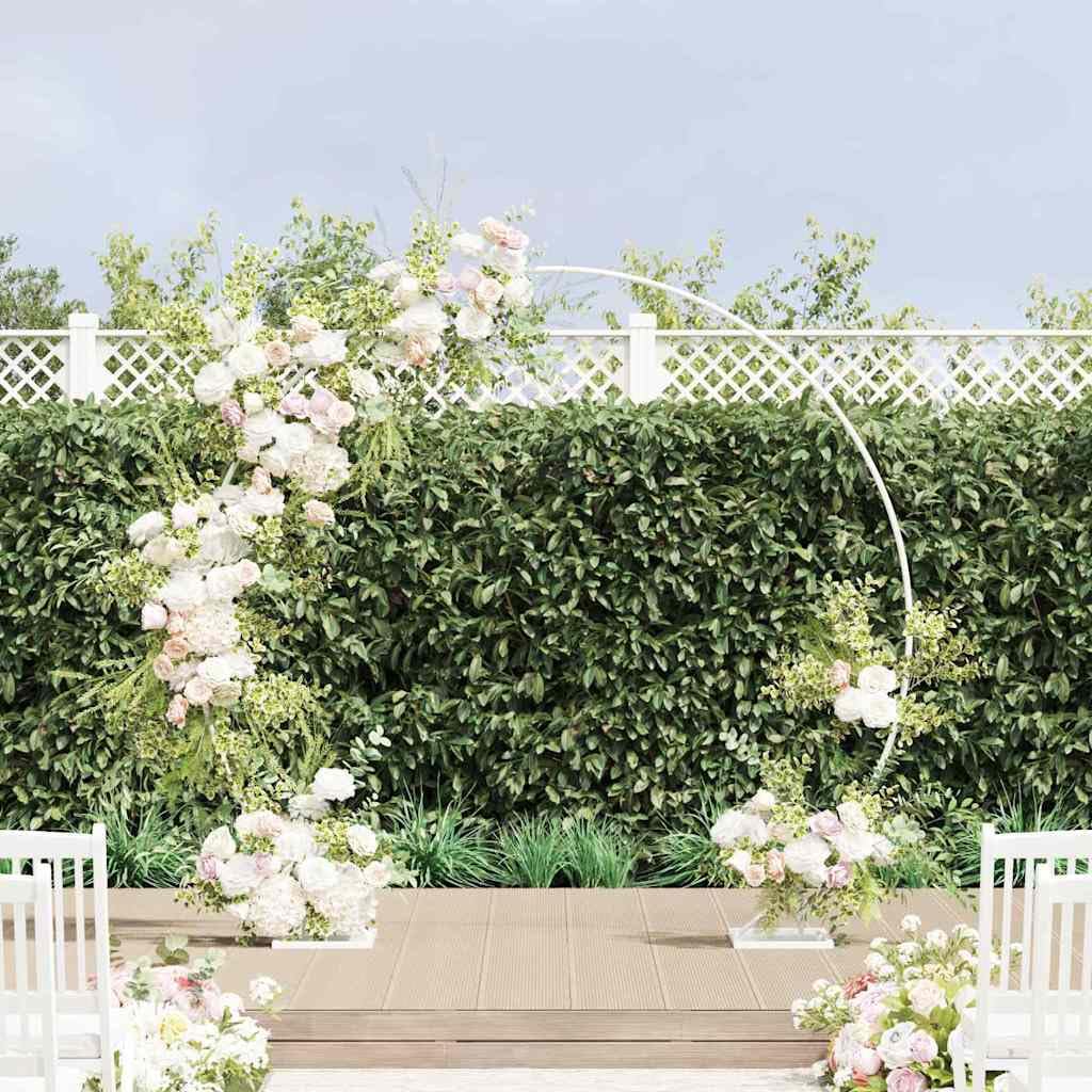 vidaXL Heim & Garten Hochzeitsbogen Weiß 220 cm Stahl rund