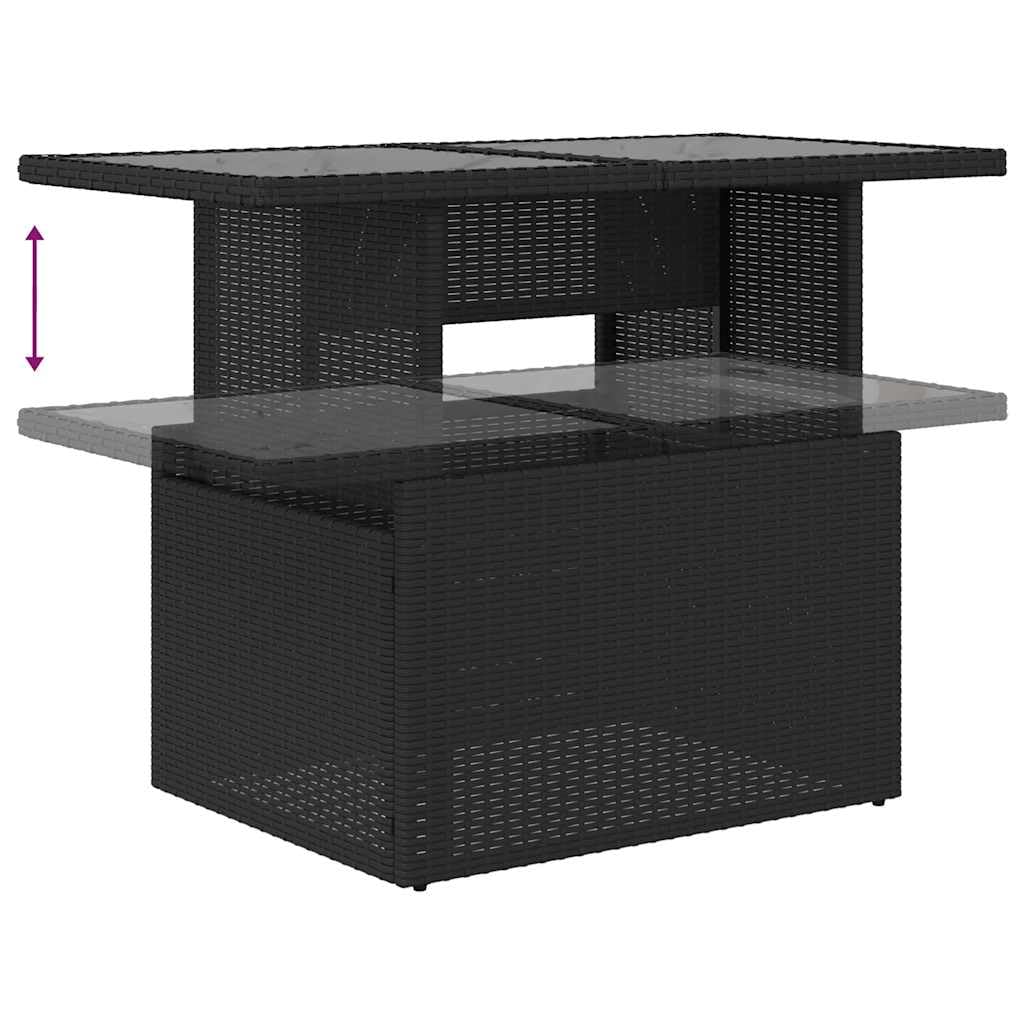 vidaXL Heim & Garten 7-tlg. Garten-Sofagarnitur Schwarz Rattan