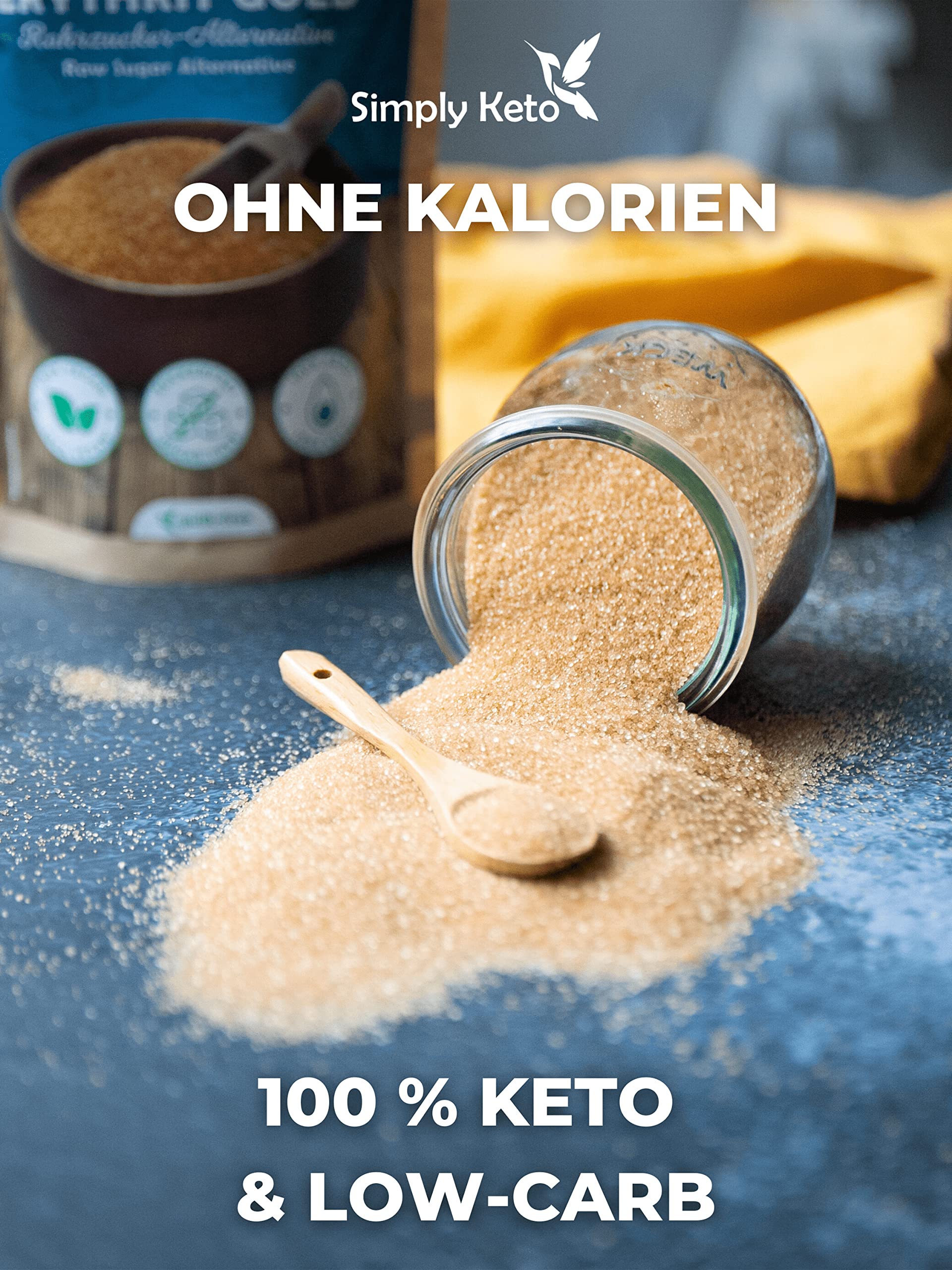 Simply Keto Erythrit Gold brauner Zuckerersatz 400 g keto